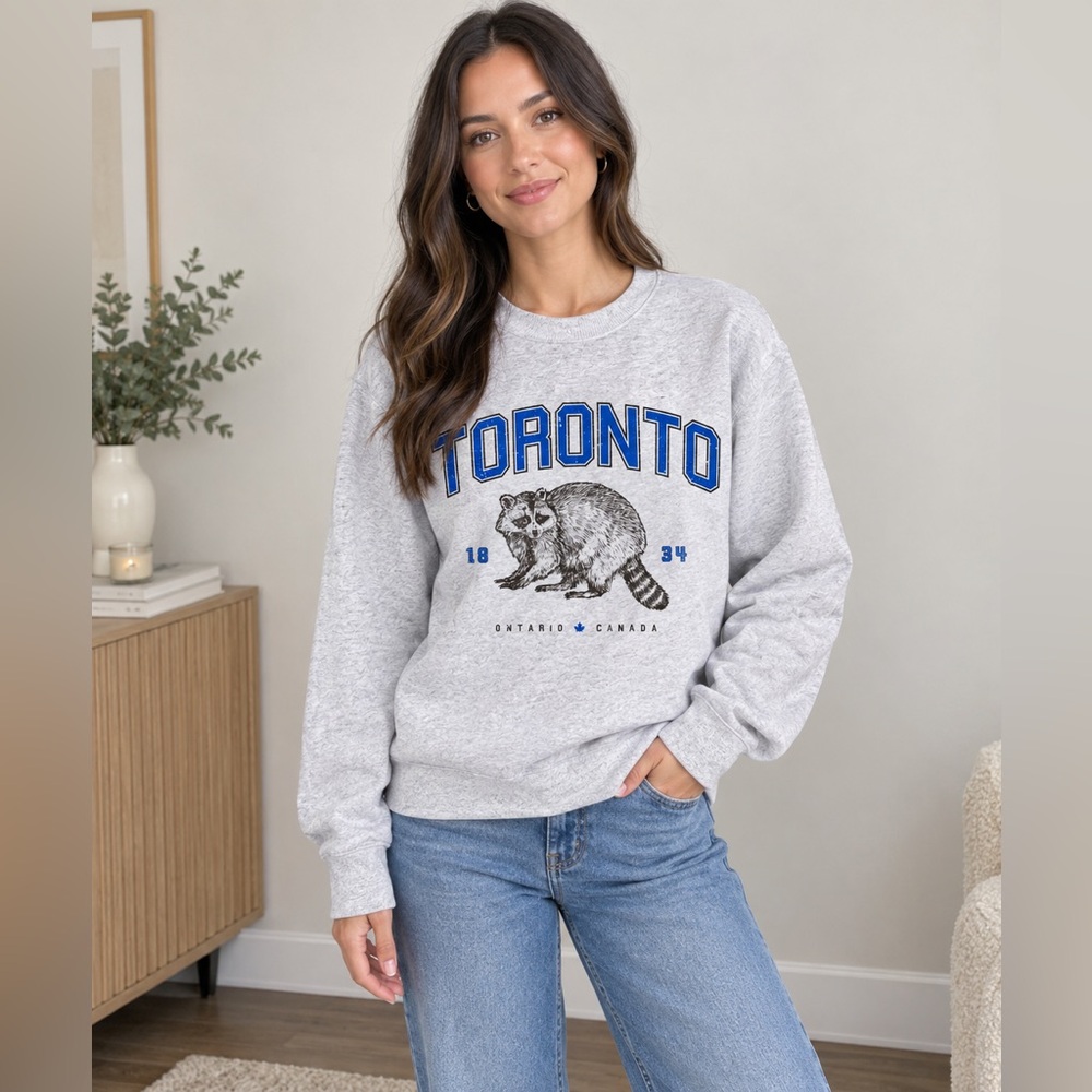 Toronto Raccoon Vintage Crewneck - Grey